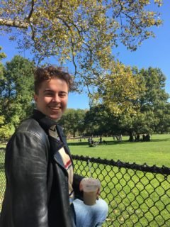 Kathryn Paton back in the States in Central Park.