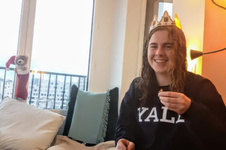 Kathryn Paton with her host family in Paris