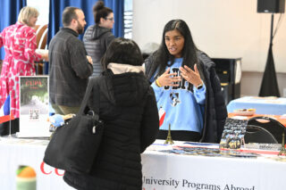 Jasmine Kingston, CUPA alumna '15 and our Outreach and Admissions Coordinator, participating at an info session at her alma mater, Johns Hopkins University.